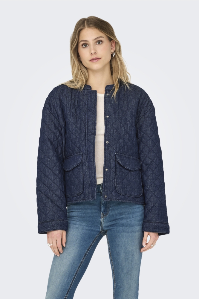 ONLHALLIE QUILTED DNM JACKET AKM NO 15355316 DARK BLUE DENIM